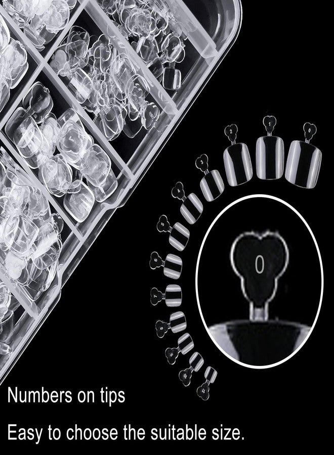 LuckForever 240pc Fake Toenail Soft Gel Toe Nail Tips Clear Press on Toenails Short Square Fake Nail for Toes, 12 Sizes False Toenail Clear Toes Nail Tips for Gel/Acrylic Toenails Extension - Image 2